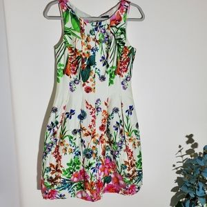 Gabby Skye Floral Fit and Flare Sleeveless Dress